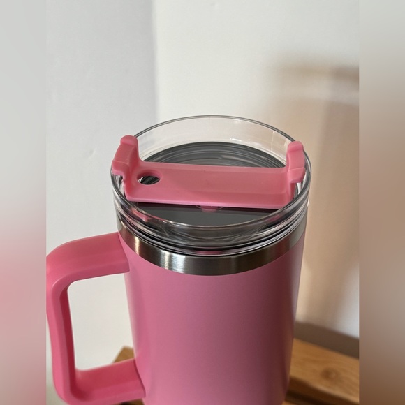 PINK - 40 oz Stainless Steel Insulated Cup w/handle & straw - Brand New - Picture 3 of 6